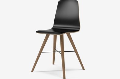 Krzesło Bolia Beaver dining chair - czarny laminat/dąb olejowany