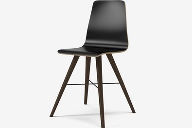 Krzesło Bolia Beaver dining chair - czarny laminat/dąb przydymiony