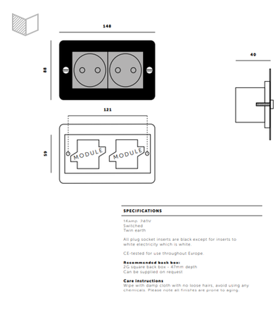 Gniazdo wtykowe Buster+Punch 2G Euro Socket srebrne