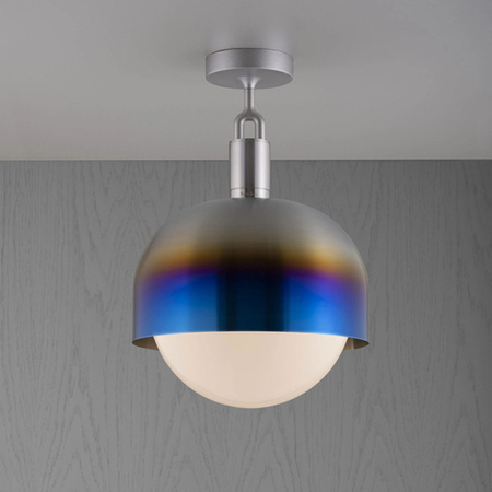 Lampa sufitowa Buster+Punch Forked Ceiling Shade Globe Opal Large stalowy palony/opal